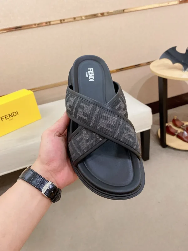 Fendi Diagonal FF Jacquard Men's Slide