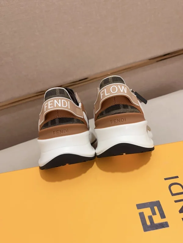 fendi-flow-mens-brown-leather-sneaker-calfskin-back-view Fendi Flow Men's Brown Leather Sneaker - Calfskin