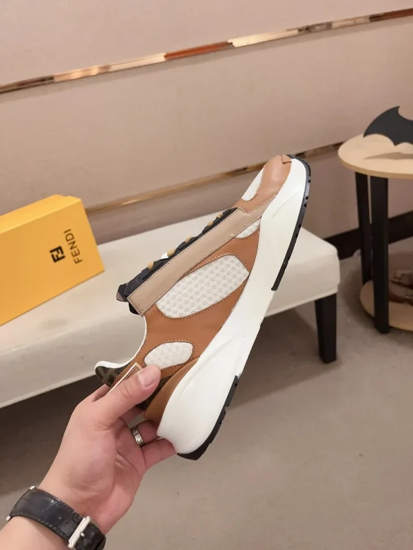 fendi-flow-mens-brown-leather-sneaker-calfskin-side-view-2 Fendi Flow Men's Brown Leather Sneaker - Calfskin