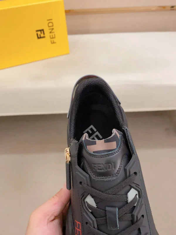 Fendi Flow Men's Leather Sneaker with Rubber Sole