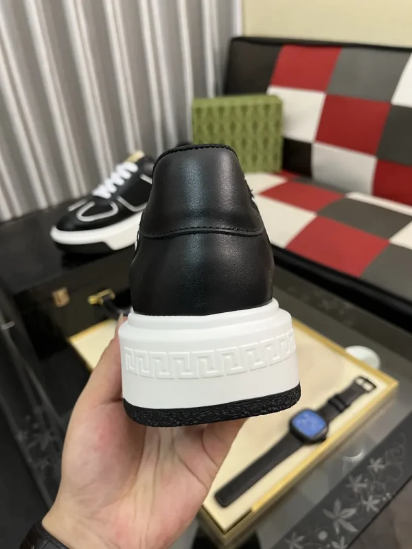 gucci-mens-black-leather-sneaker-modern-design-back-view Gucci Men's Black Leather Sneaker - Unique Modern Design