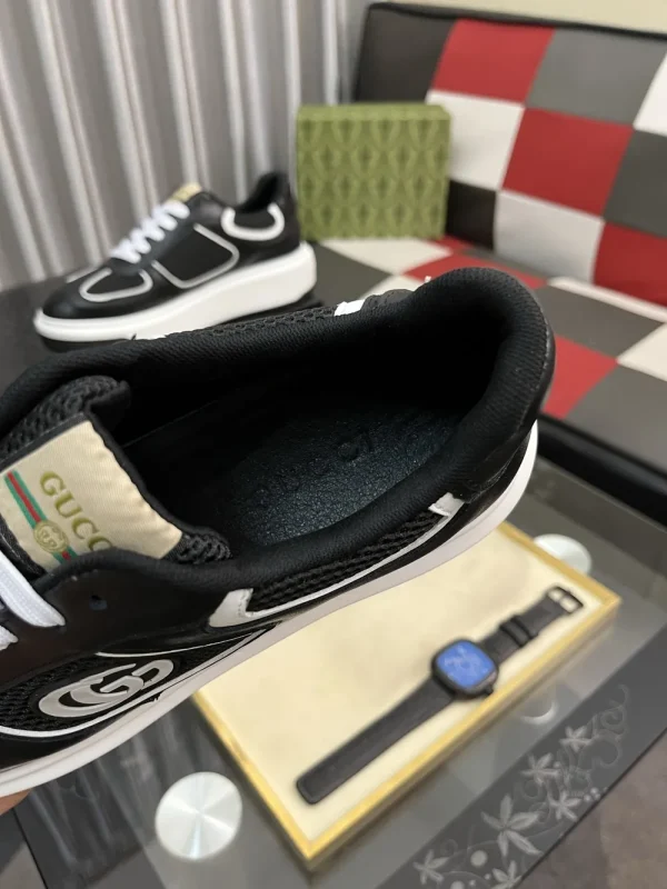 gucci-mens-black-leather-sneaker-modern-design-inside-view Gucci Men's Black Leather Sneaker - Unique Modern Design