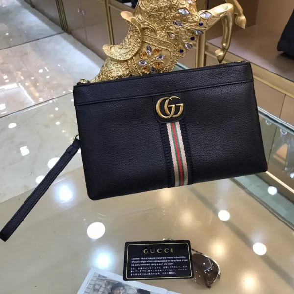 Gucci Ophidia Black Leather Clutch Bag - 2026 Model