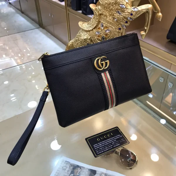Gucci Ophidia Black Leather Clutch Bag - 2026 Model