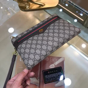 Gucci Ophidia Men's Beige Canvas Pouch 2026 Model