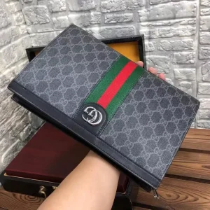 Gucci Ophidia Men's Grey Canvas Clutch Bag