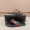 Gucci Web Men's Black Leather Sandal - Non-Slip Sole