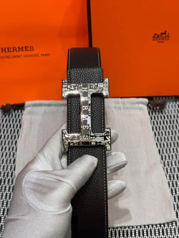 Hermès Medor Men's Belt - Iconic Black Leather
