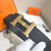 Herms Hermès H Belt Gray Leather Men's Belt