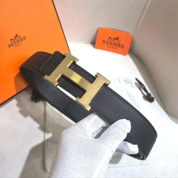 Herms Hermès H Belt Gray Leather Men's Belt