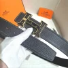Herms Hermès H Belt Gray Leather Men's Belt
