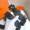 Herms Hermès H Belt Gray Leather Men's Belt