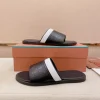 Loro Piana Black Leather Slide - Italian Cowhide