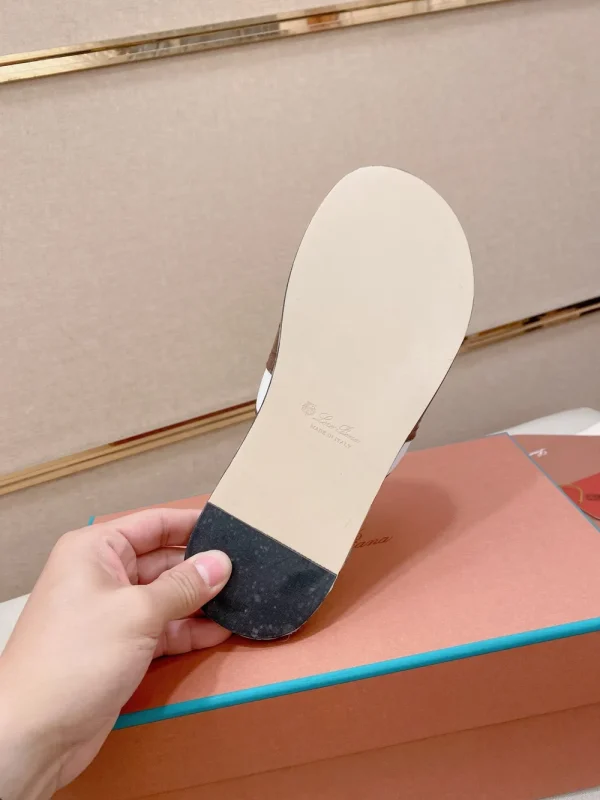 Loro Piana Black Leather Slide - Italian Cowhide