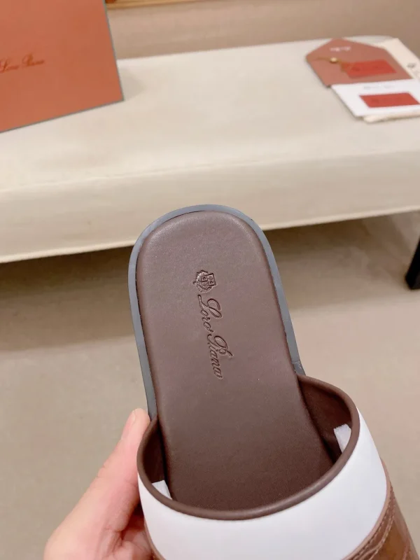 Loro Piana Men's Brown Leather Slide