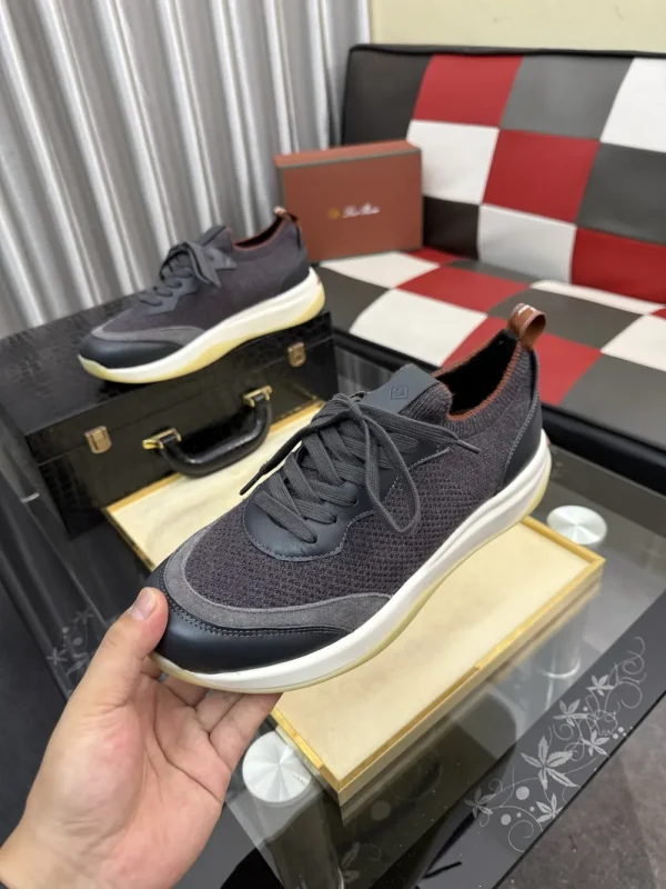 Loro Piana Men's Leather Sneaker with Air Cushion Sole