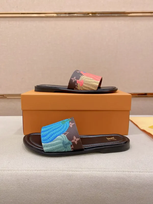 Louis Vuitton Multicolour Canvas Slide with Italian Fabric