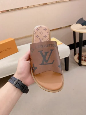 Louis Vuitton Lock It Men's Leather Slide - Comfort