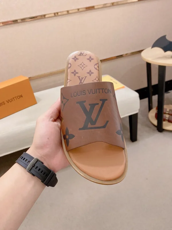 Louis Vuitton Lock It Men's Leather Slide - Comfort