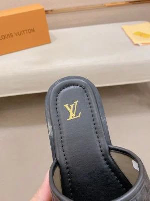 Louis Vuitton Mare Flat Mule Men's Black Slides