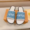 Louis Vuitton Men's Blue Canvas Slide with Comfort Sole