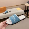 Louis Vuitton Men's Blue Canvas Slide with Comfort Sole