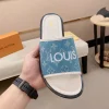 Louis Vuitton Men's Blue Canvas Slide with Comfort Sole