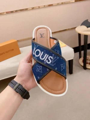 Louis Vuitton Men's Pool Pillow Mule - Blue Leather