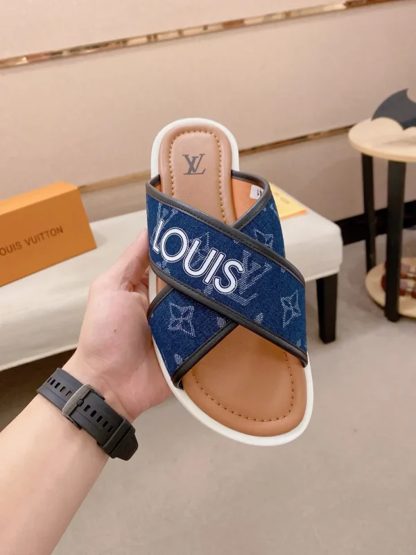 Louis Vuitton Men's Pool Pillow Mule - Blue Leather