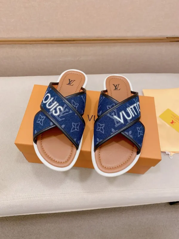 Louis Vuitton Men's Pool Pillow Mule - Blue Leather