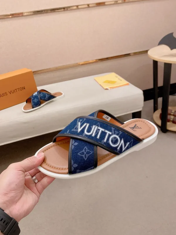 Louis Vuitton Men's Pool Pillow Mule - Blue Leather