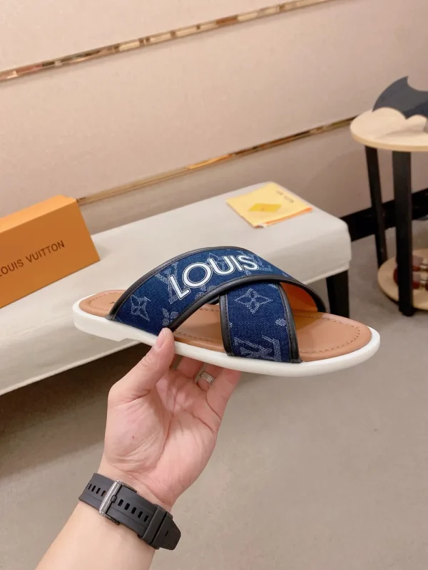 Louis Vuitton Men's Pool Pillow Mule - Blue Leather