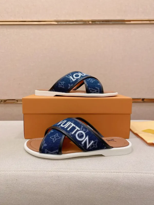 Louis Vuitton Men's Pool Pillow Mule - Blue Leather