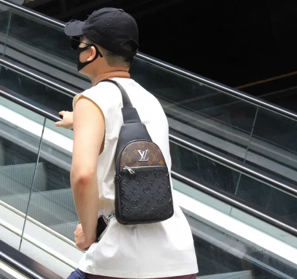 Louis Vuitton Men's Sling Bag in Black Monogram Canvas