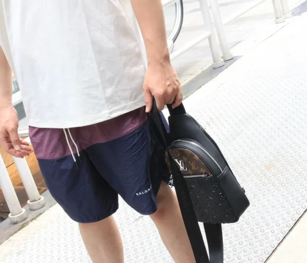 Louis Vuitton Men's Sling Bag in Black Monogram Canvas