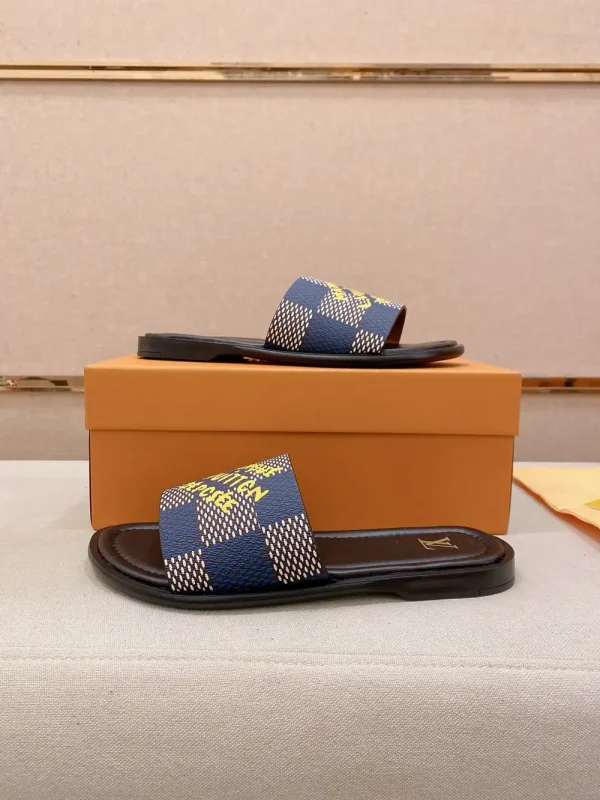 Louis Vuitton Miami Mule Men's Blue Denim Slide