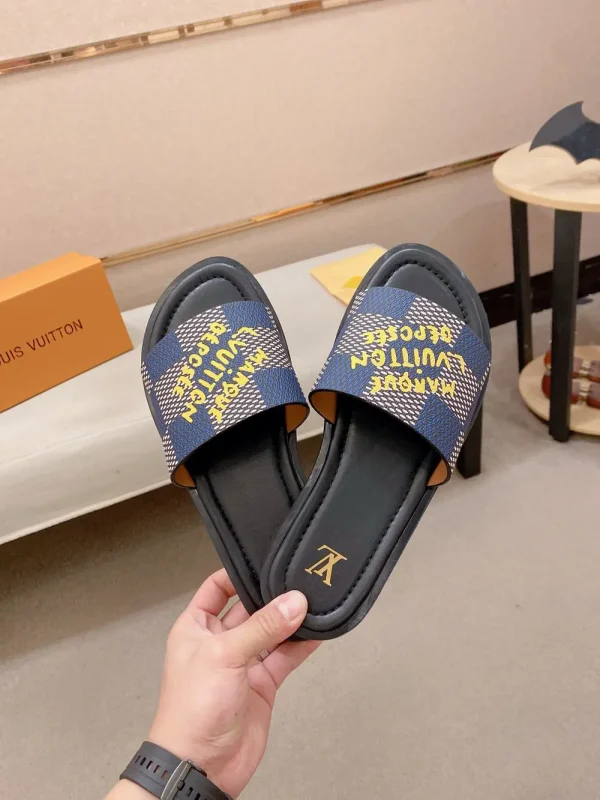 Louis Vuitton Miami Mule Men's Blue Denim Slide