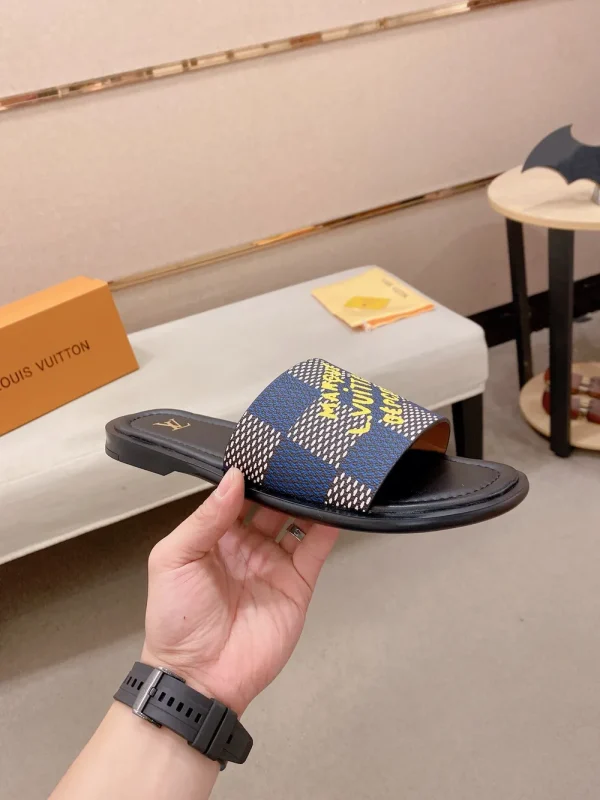 Louis Vuitton Miami Mule Men's Blue Denim Slide