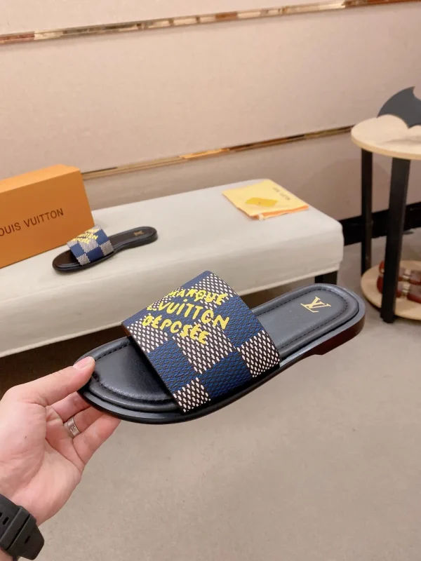 Louis Vuitton Miami Mule Men's Blue Denim Slide