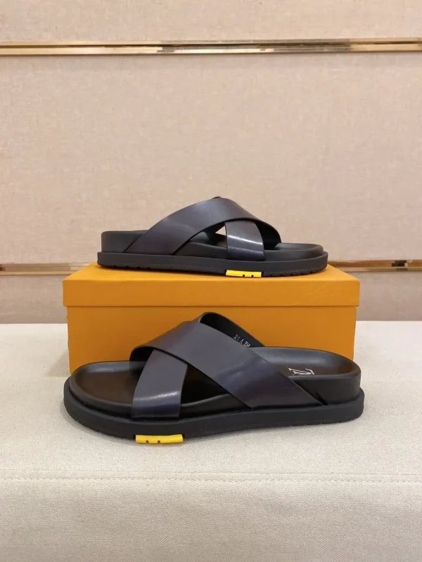 Louis Vuitton Oasis Mule Men's Black Leather Slide