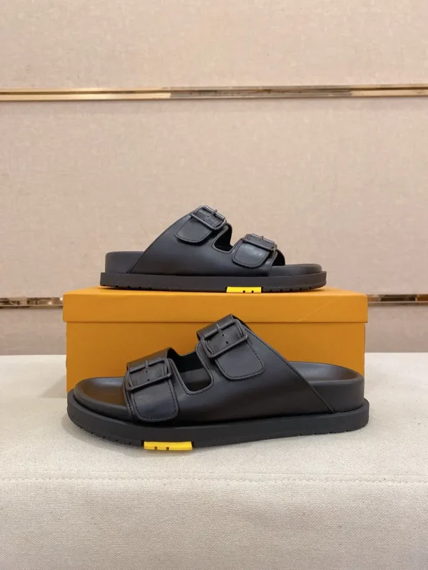 Louis Vuitton Oasis Mule Men's Black Leather Slide