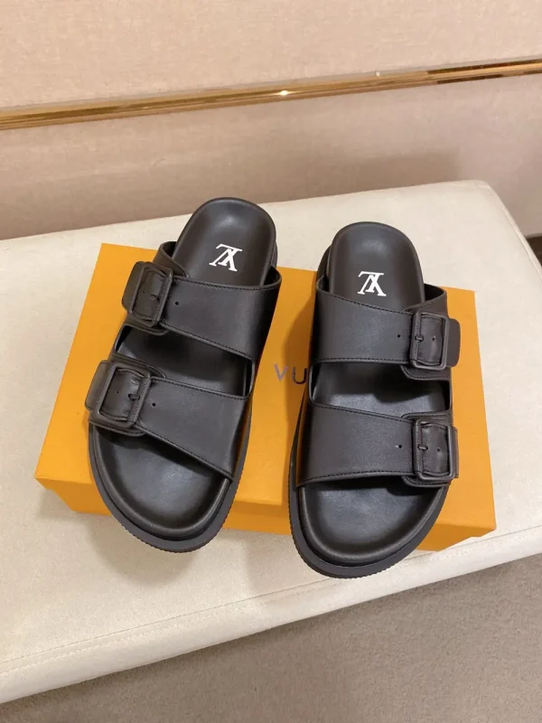 Louis Vuitton Oasis Mule Men's Black Leather Slide