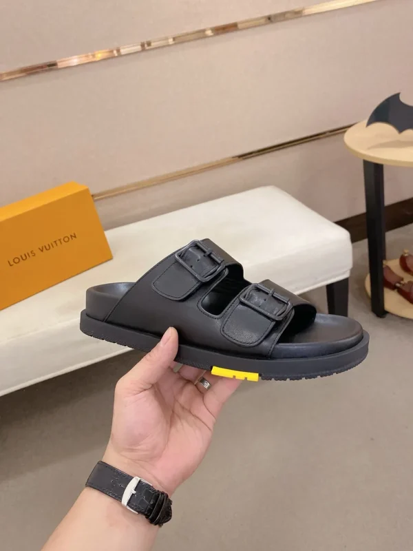 Louis Vuitton Oasis Mule Men's Black Leather Slide