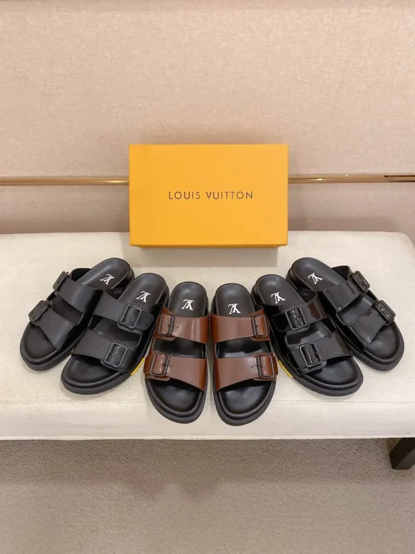 Louis Vuitton Oasis Mule Men's Black Leather Slide