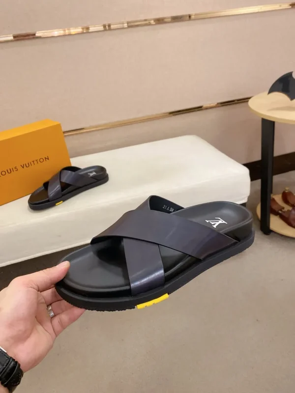Louis Vuitton Oasis Mule Men's Black Leather Slide