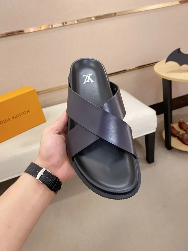 Louis Vuitton Oasis Mule Men's Black Leather Slide