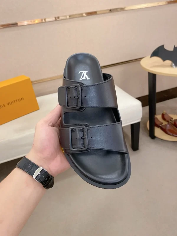 Louis Vuitton Oasis Mule Men's Black Leather Slide