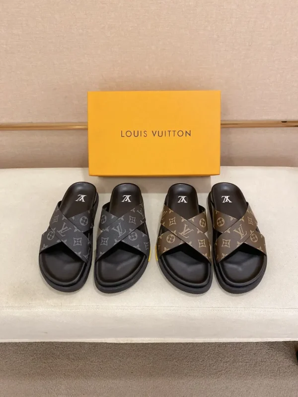 Louis Vuitton Oasis Mule Men's Black Leather Slide
