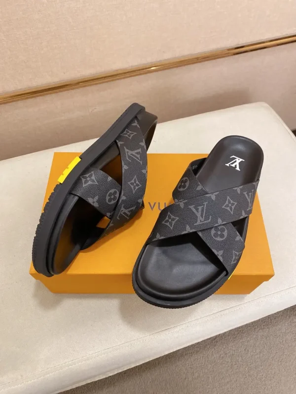 Louis Vuitton Oasis Mule Men's Black Leather Slide