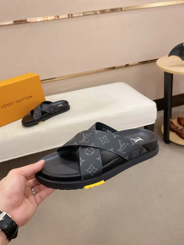 Louis Vuitton Oasis Mule Men's Black Leather Slide